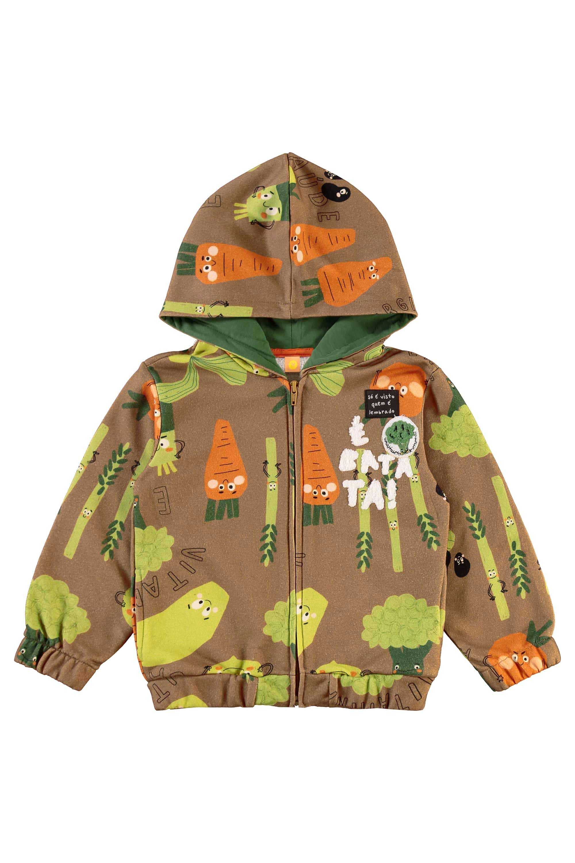 Conjunto Vegetais Infantil com Jaqueta e Calça (Marrom) Três e Já - Imagem 19